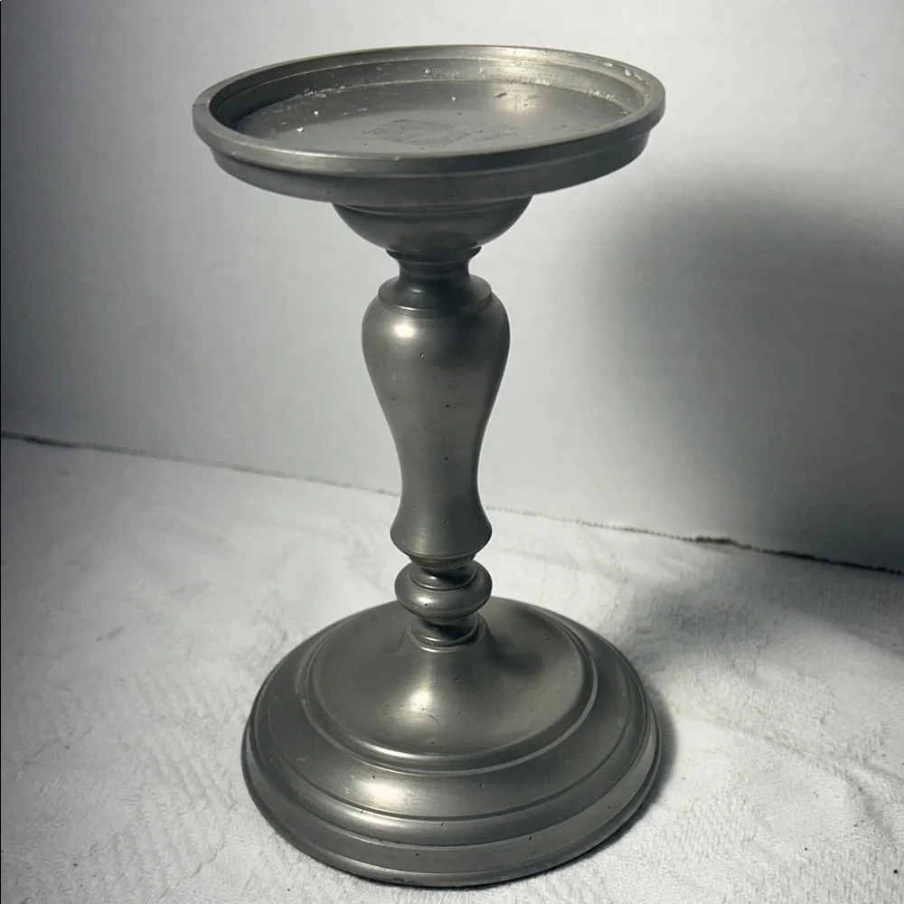 Restoration Hardware Gray Candle Holder 6 1/2 inch High
